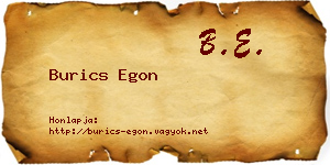 Burics Egon névjegykártya
